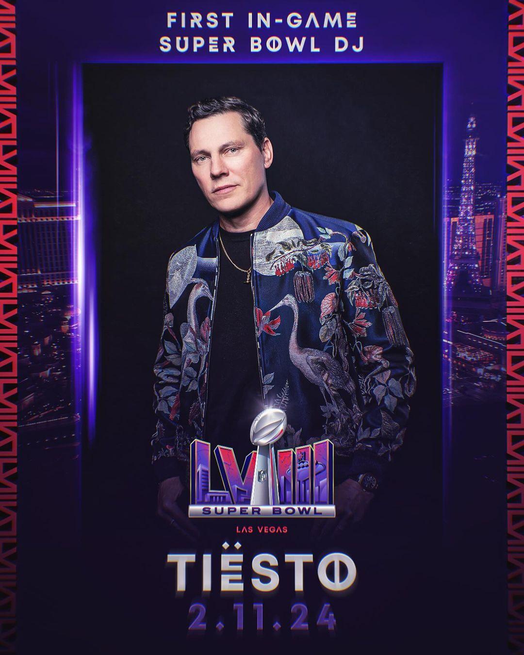 @tiesto will perform as the first in-game superstar DJ for Super Bowl LVIII! #SBLVIII