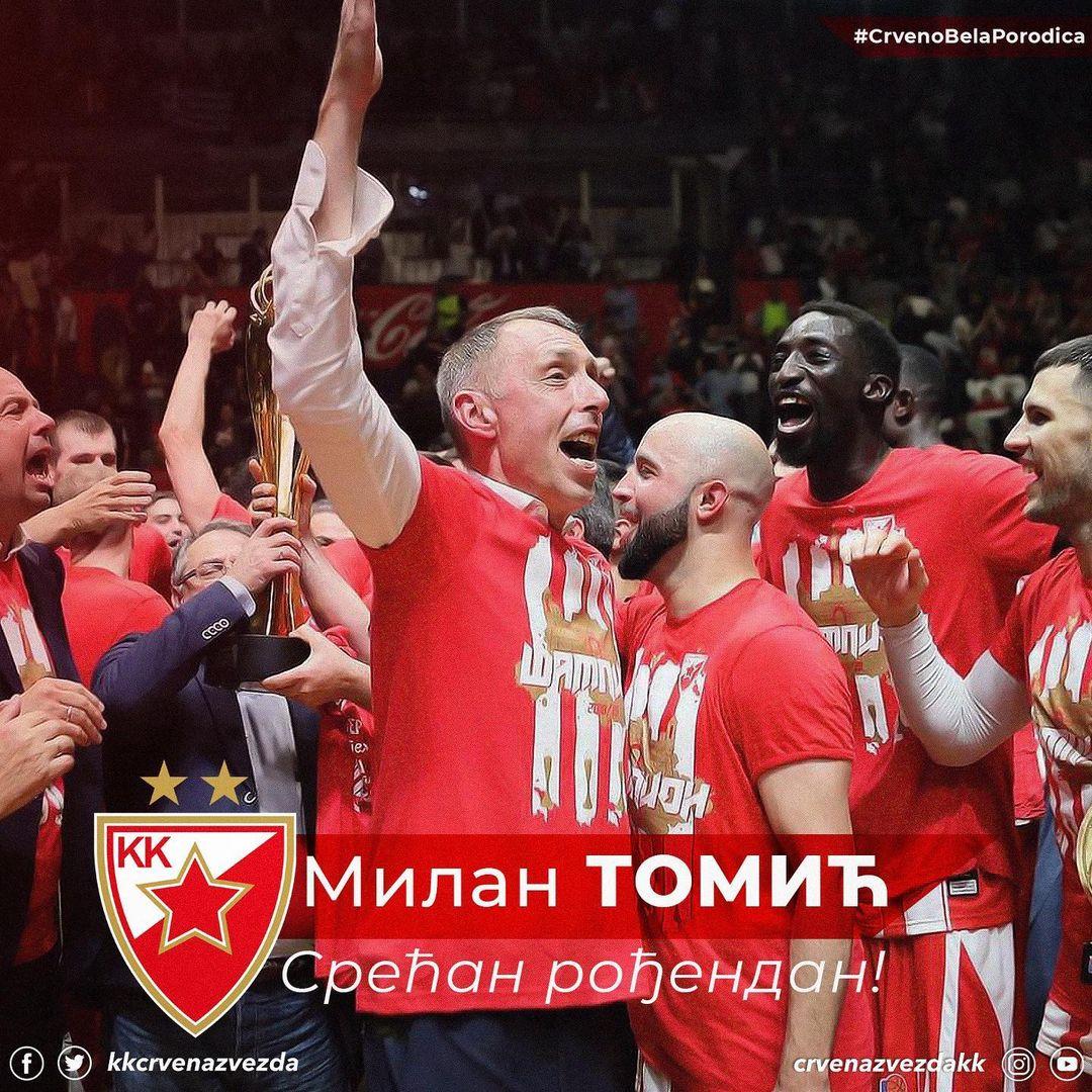 Milan Tomić danas proslavlja rođendan. Crvena zvezda pamti njegov doprinos u istorijskoj sezoni, osvajanje tri trofeja i želi mu sve najbolje! 🔴⚪️

#kkcz #TogetherWeStand #CrvenoBelaPorodica