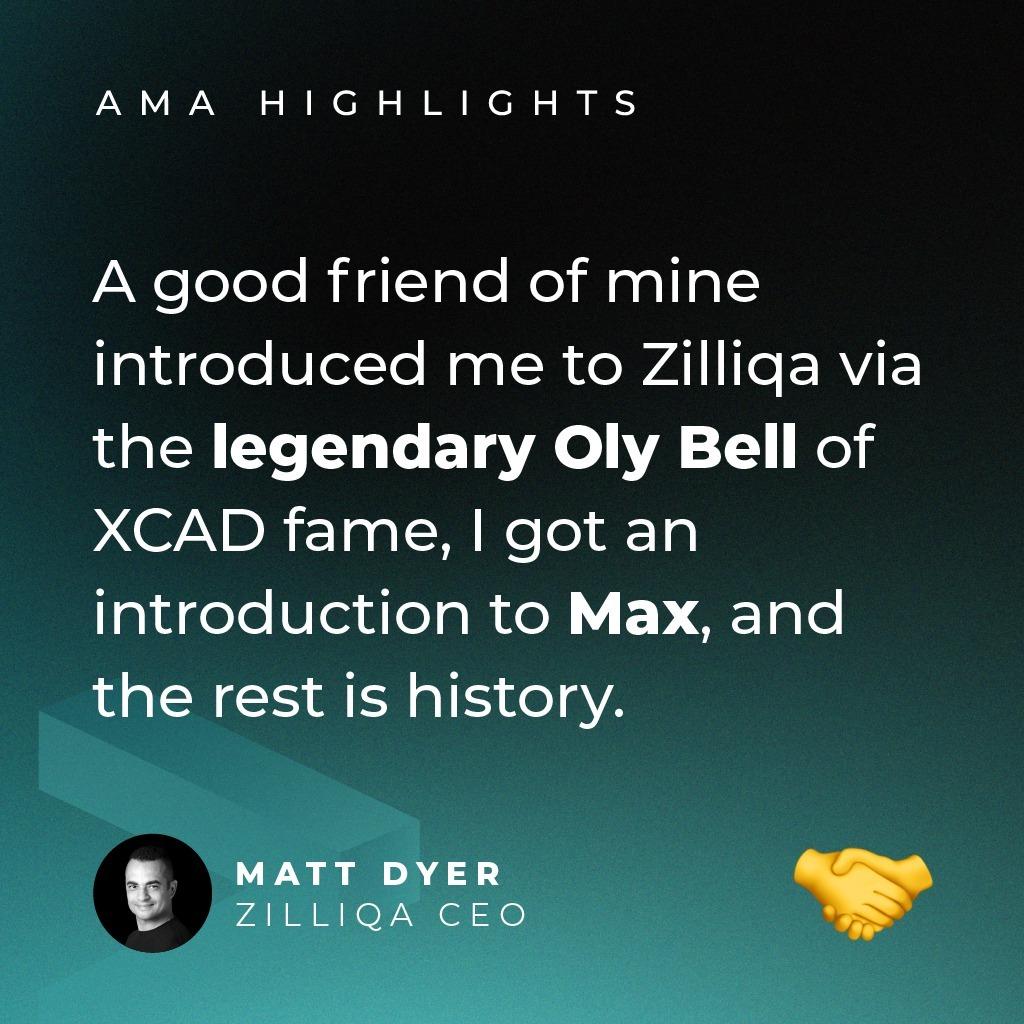 class="content__text"
 From the start, #Zilliqa CEO Matt Dyer saw the potential for the powerful #blockchain protocol to deliver utility across a range of industries. 

➡️ Read more highlights from our recent #AMA with Matt here: 
🔗 https://bit.ly/MattEoY 
 