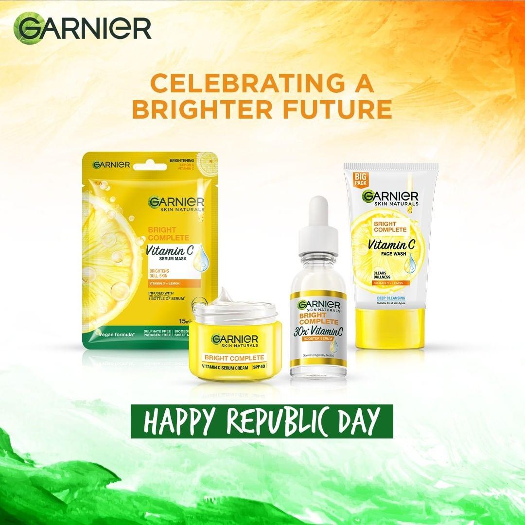 class="content__text"
 This Republic Day, celebrate your right to bright skin every day with Garnier Bright Complete Vitamin C range.✨

 #Garnier #GarnierIndia #RepublicDay2023 
 