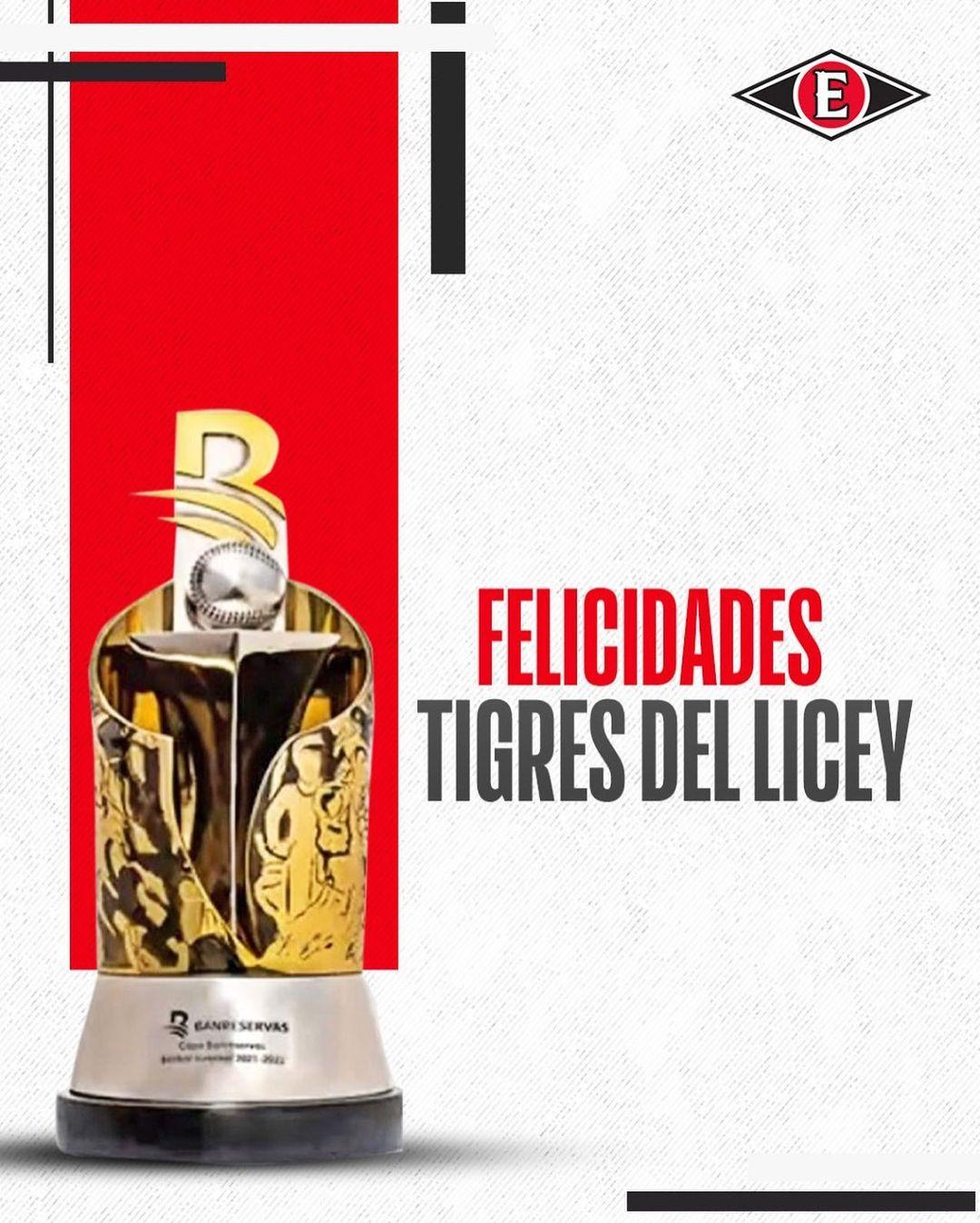 class="content__text"
 Felicidades a los @TigresdelLicey por el campeonato 2022-2023. 🦁 
 