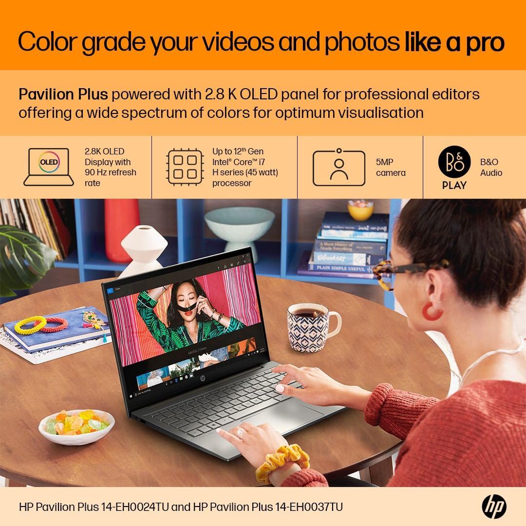class="content__text"
 HP Pavilion Plus 14 comes with a 2.8 K OLED panel, making it easier for professional editors to play with vibrant colors.

Know more: https://bit.ly/3Vr2lnn

 #IntelIndia #12thGen 
 