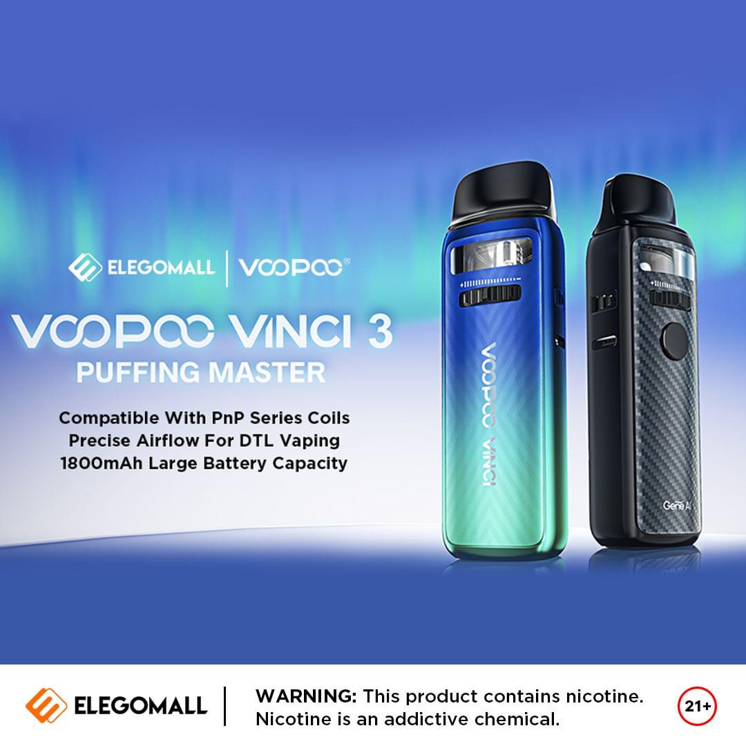 class="content__text"
 Let's welcome the VINCI3 from VOOPOO!
✅ Precise wide-area Mobius airflow realizes seamless vaping from tight to loose.
✅Support auto-draw/button-activated vaping.
✅Small body but dynamic.

Like ElegoMall.com for more vape gear.

Warning: This product contains nicotine. Nicotine is an addictive chemical.⁣⁣⁣⁣⁣⁣⁣⁣⁣⁣⁣⁣
 #elegomall #vapeshop #vapewholesale #podkit #vapesp #vapelife #vapeon #vapers #vapefam #voopoo #voopoovinci #vapelife #vapingfam 
 