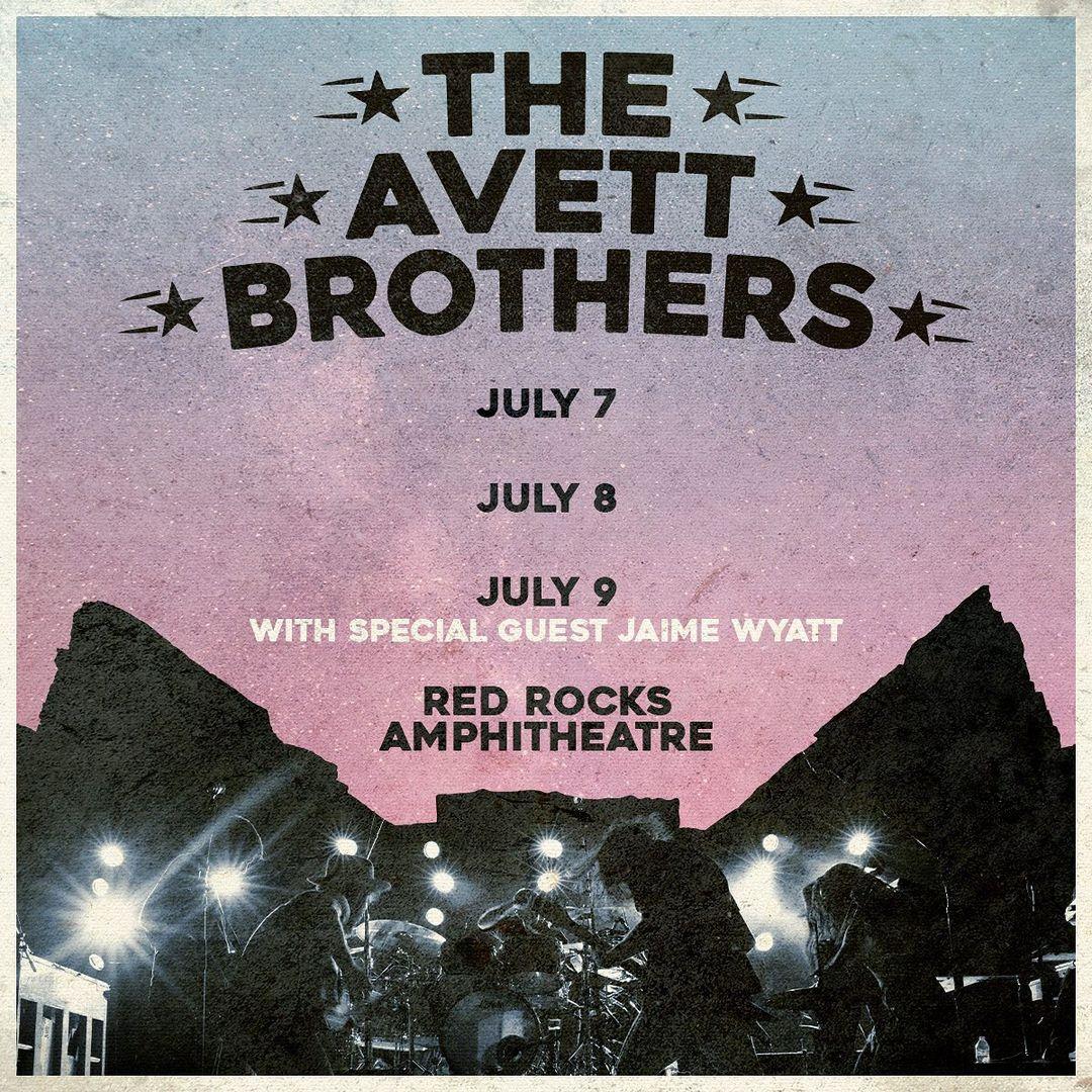 class="content__text"
 ✨ #RedRocksCO let’s go!! ✨ 

7/07 w/special guest TBA
7/08 w/special guest TBA 
7/09 w/@jaimewyatt 

 #AvettGuild pre-sale (regular &amp; VIP/Travel) starts Tues 2/07 @ 12pm MT. Public on-sale Fri 2/10.

We will be offering a variety of new VIP and travel packages this year. Packages will be available during the #AvettGuild pre-sale on Tues 2/07 at 12pm MT and include a limited number of these exclusive experiences. Maximize your concert trip with benefits* such as three nights of hotel accommodations, tickets for the best seats in the venue, access to the official pre-show party, limited edition merchandise items, and more.
*Inclusions vary from package to package

VIP &amp; Travel package info at link in bio. 
 