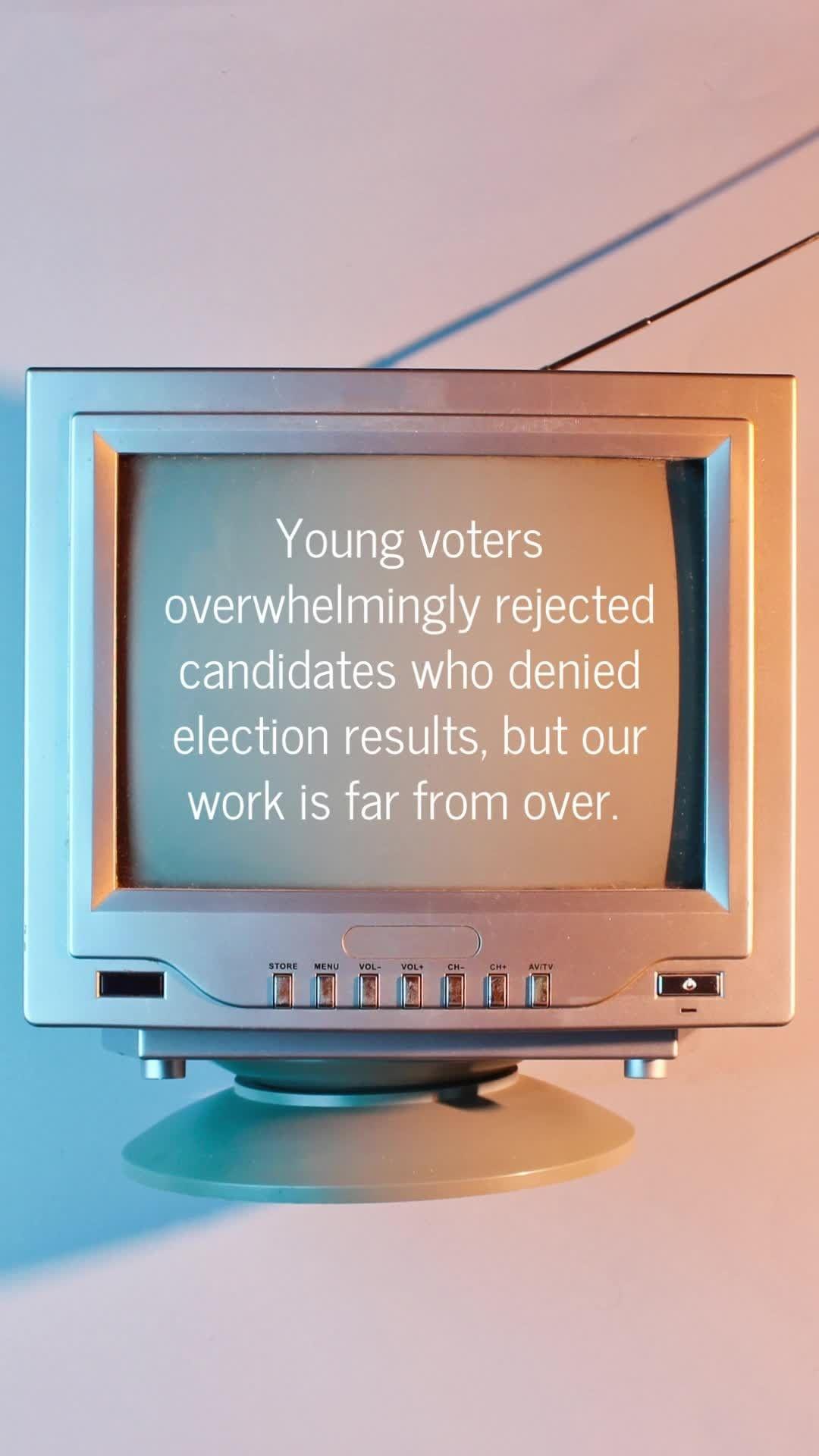 class="content__text"
 One thing about #GenZ? They are not buying into that election fraud propaganda! 🚫

Our work isn't over yet, though! Since the results from the 2022 Midterms rolled in, voter-restrictive legislation has rolled out! 🙄 

When they can't deny the outcome, they try to change it by suppressing votes. We can't let that happen! 

 #RockTheVote #YouthVote #VotingRights 
 