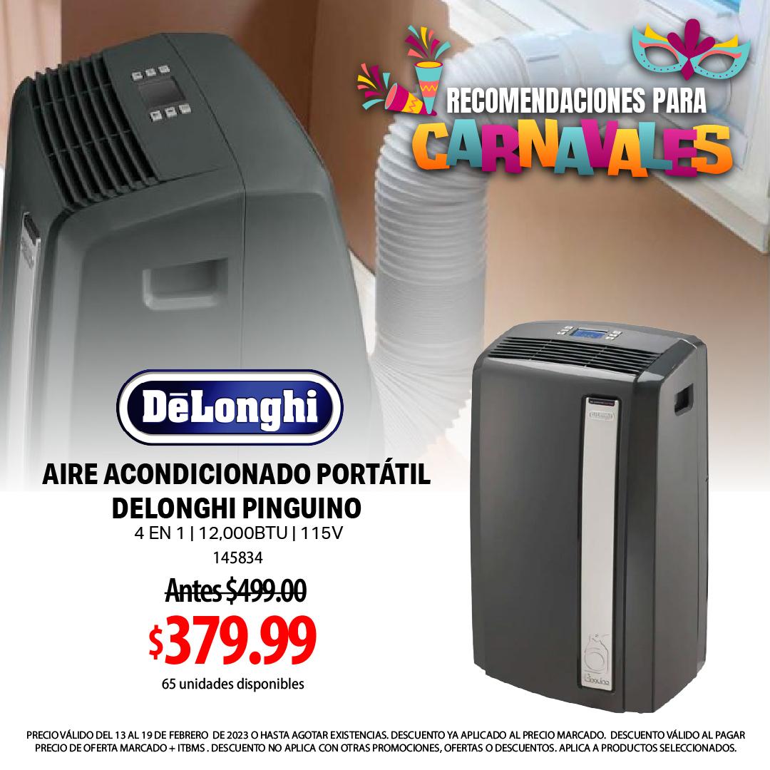 class="content__text"
 Si te preocupa el calor, hay algo que puedes hacer para combatirlo... 😎¡Obtén tu Delonghi Pingüino y enfríate estos carnavales!💦 Con su función de 4-en-1y un control remoto para facilitarte la vida👍. Ahora disfruta los Carnavales como se debe:Chillax🌬️ 🎶

🔴 145834
Ahora$379.99 Antes $499.00
uds: 

OFERTA VÁLIDA DEL 13 AL 19 DE FEBRERO DE 2023 O HASTA AGOTAR EXISTENCIAS. 
 