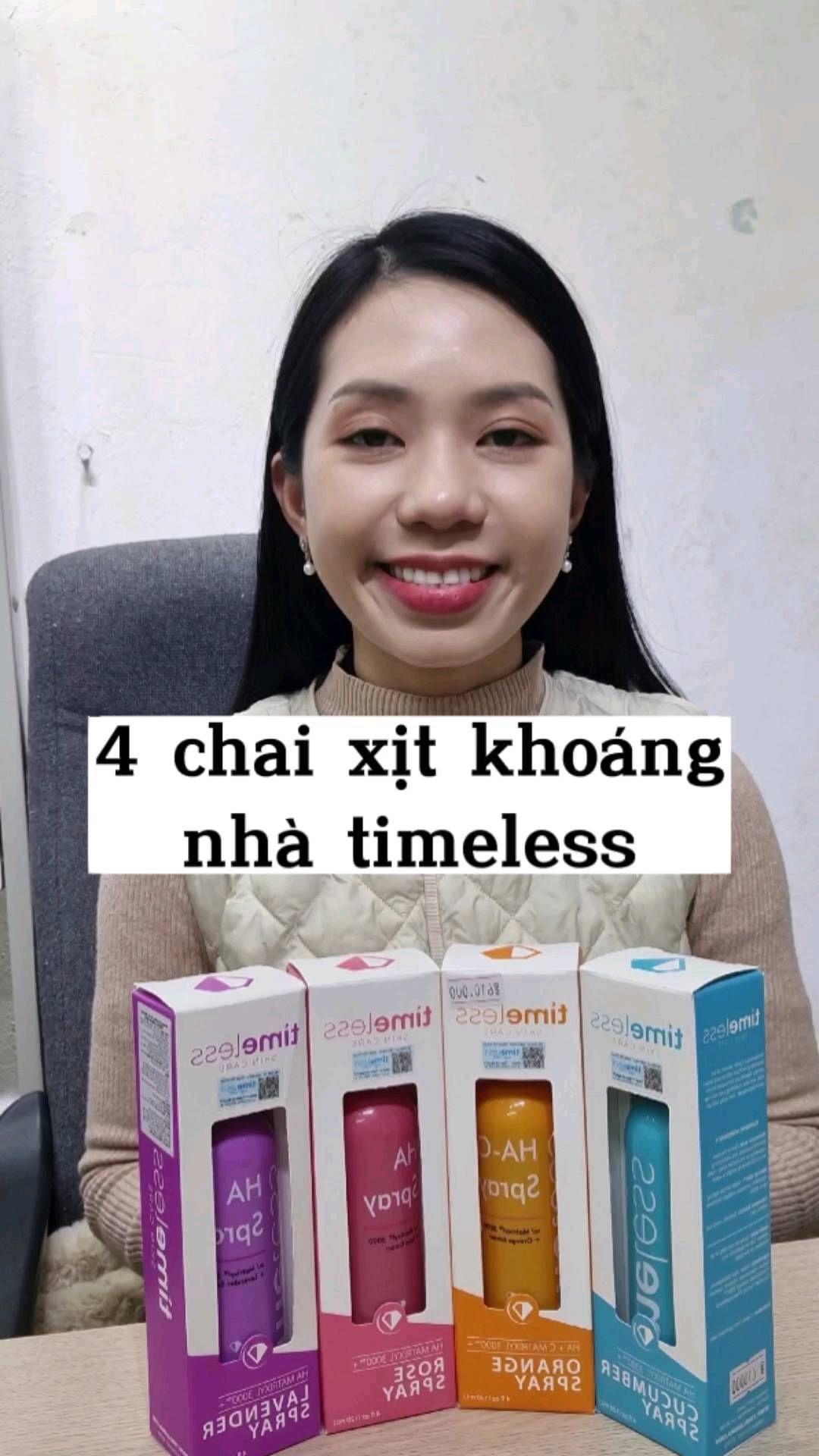 class="content__text"
 Bạn chọn loại xịt khoáng nào của Timeless nhỉ?🤔 Hãy cmt bên dưới cho Skin House biết với nhé ạ!😉

🔥Đặc biệt hôm nay ngày 17/2/2023 SALE 10% TOÀN BỘ sản phẩm KEM CHỐNG NẮNG và XỊT KHOÁNG tại Skin House! Cuối tuần rùi đi mua sắm thui nàoooo 🏃
-------------------------------------------------
Các bạn có thể xem thêm nhiều sản phẩm tương tự hơn tại:
SKIN HOUSE - NGÔI NHÀ MỸ PHẨM HÀN QUỐC
Tầng 1: Mỹ phẩm
Tầng 2: Nail - Eyelash
 Cơ sở 1: 22 Chùa Bộc - HN
 Cơ sở 2: 19 Nguyễn Phong Sắc - HN (ngã tư giao Nguyễn Phong Sắc - Xuân Thuỷ)
 Cơ sở 3: 334 Nguyễn Trãi - Hà Đông - HN (Đi qua ngõ Đại học Hà Nội khoảng 100m về phía Hà Đông)
 Cơ sở 4: 169 Trần Đại Nghĩa (Đối diện số nhà 72 Trần Đại Nghĩa)
 Hotline: - 0986136861/ 02473050899 (zalo, sms, call 24/7)
 Instagram: skinhousevn
 www.skinhouse.vn
 https://shope.ee/7UdNq89g9o
 Group SKIN HOUSE SĂN SALE: bit.ly/skinhousesansale
 Fanpage SKIN HOUSE: https://www.facebook.com/skinhousevn
(Sàn thương mại, thương mại điện tử sẽ có các chính sách khác nhau)
Skin House - Ngôi Nhà Mỹ Phẩm Hàn Quốc
 #SkinHouse #Ngoinhamypham #cosmetic #makeup #SaleSkinHouse #matnaSkinHouse #bongtaytrangSkinHouse #giamgiaSkinHouse #sieusaleSkinHouse #hottrend #xuhuong #trending2023 
 