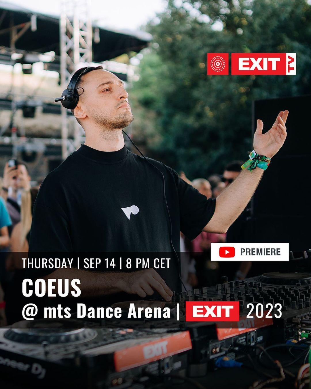 class="content__text"
 Bow down and volume up to @coeus_ofc and his full #EXIT2023 performance which kept our mts Exit Dance Arena wide awake! 😎

The party awaits at 8 PM CET sharp only on EXIT YouTube channel! 🔥 
 