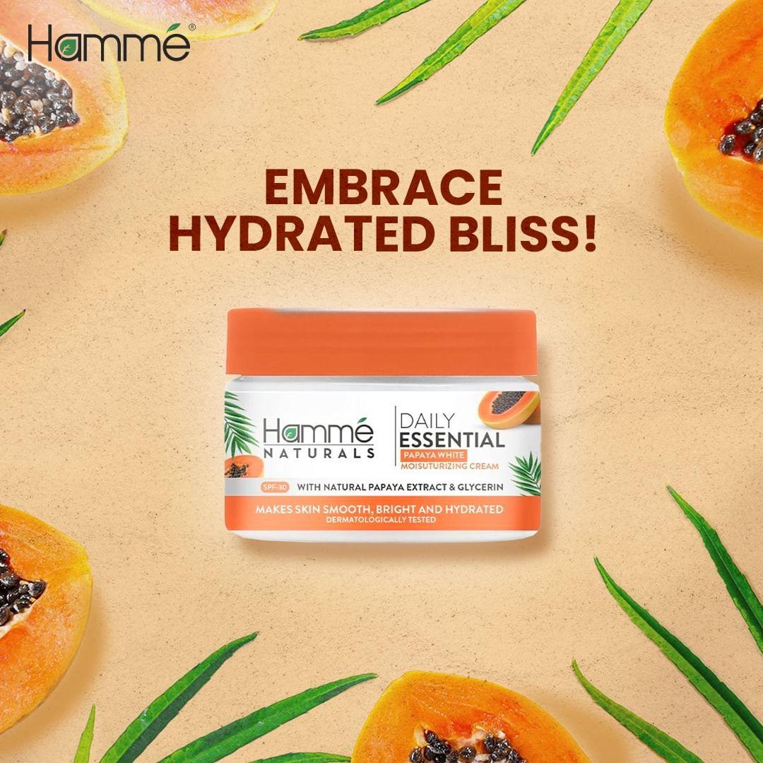 class="content__text"
 Enhance your skin’s natural beauty with Papaya Moisturizer! Enriched with papaya extract, it exfoliates gently, hydrates deeply, and leaves your skin feeling soft and supple. 

Visit our website: www.hamme.com.pk

 #hammenatural #hamme #beautyhacks #skincaretips #skinserums #haircarerange #facewash #hammenaturals #hygiene #womenbodycare #sale #SaleAlert #discounts #gift #bucket #giftideas #handmade #gift #love #giftsforher 
 
