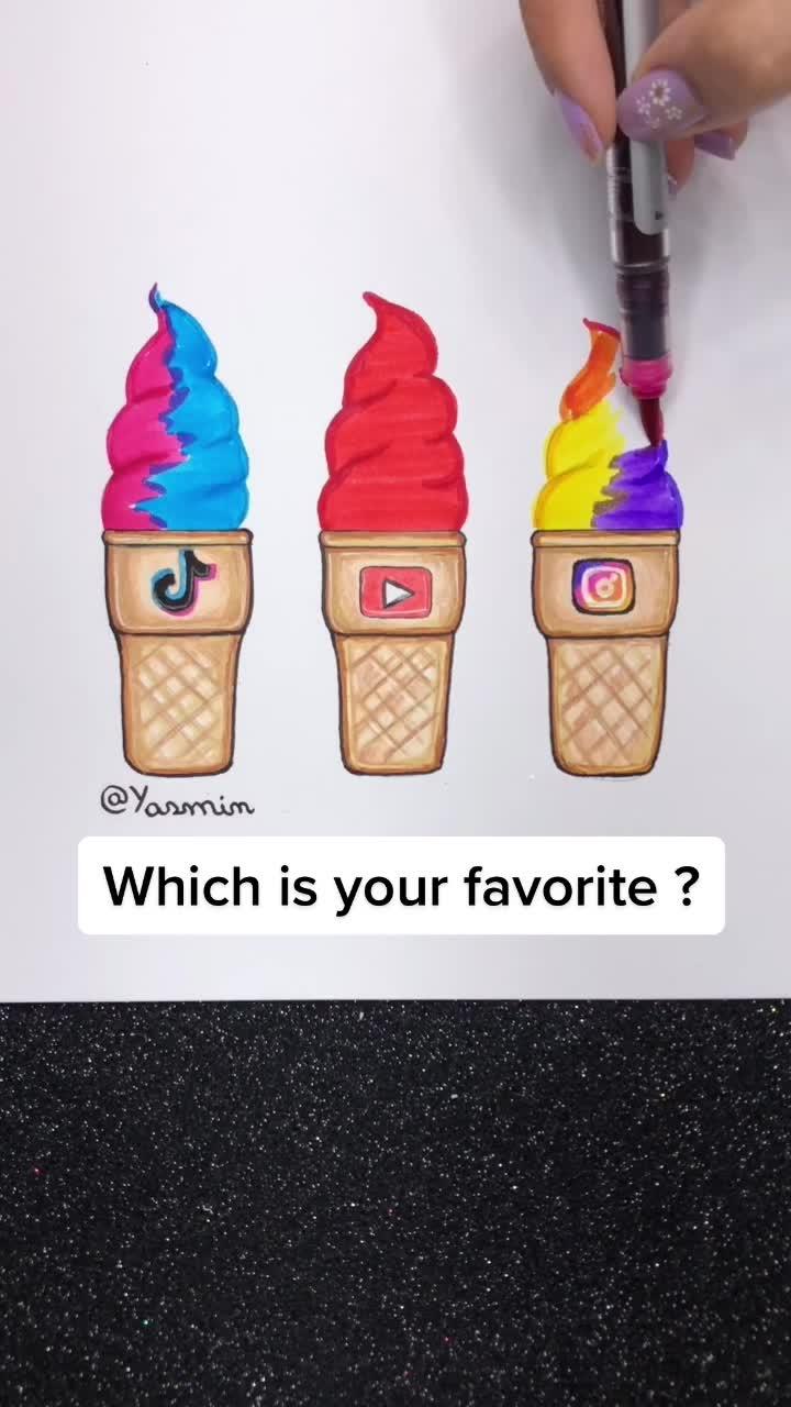 Which ice cream is your favorite? 🥰💖 #drawing #art #foryou