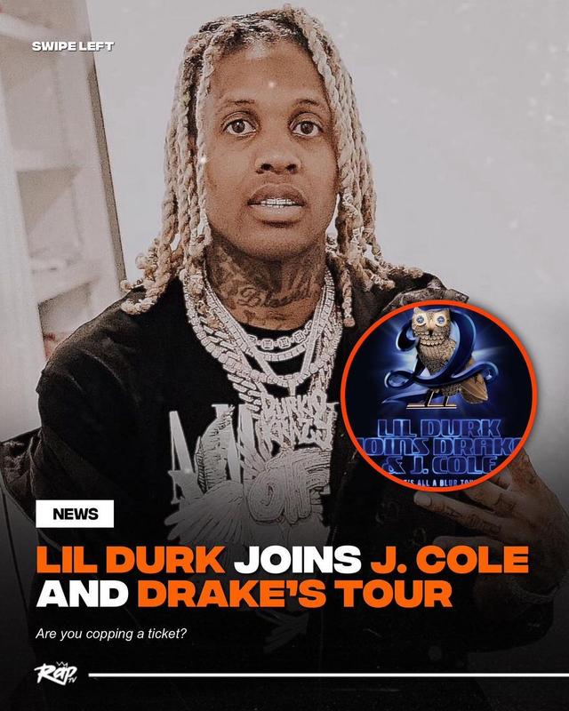 #LilDurk is going on tour with #Drake and #JCole. Y’all pulling up⁉️ 📷 @atlantadigital