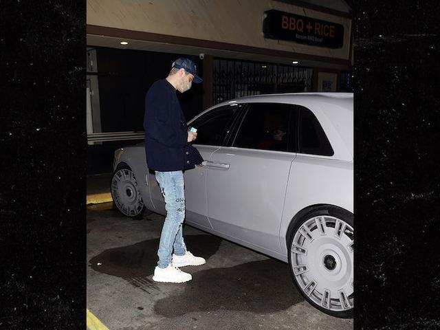 JUST SEEN: Pete Davidson is out driving Kim Kardashian's Rolls-Royce to a place that doesn't see many luxury cars. Find out about the joy ride at link in bio. 
📷: Backgrid